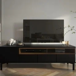 Gotland tv-bord - Sort/Valnød