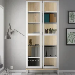 Gotland vitrine - Hvid/Eg