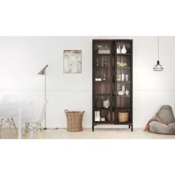 Gotland vitrine - Sort/Valnød