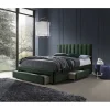 GRACE 160x200cm velour seng med skuffer - Mørkegrøn Velour