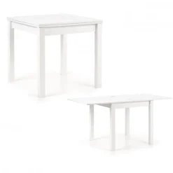 GRACJAN Spisebord med Udtræk 80-160 cm - Hvid