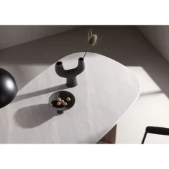 Gronvik Ovalt spisebord 180 x 90cm - Lysegrå og Mocca