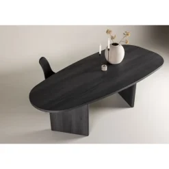 Gronvik Ovalt spisebord 220x100cm - Sort