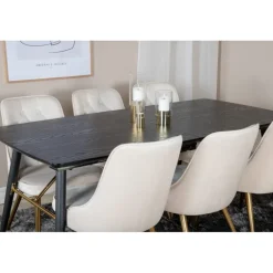 Guld Spisebordssæt - Beige, Sort og Natur