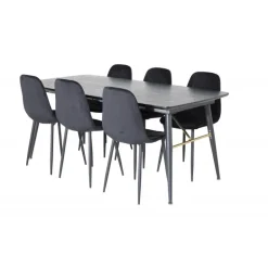 Guld Spisebordssæt - Sort