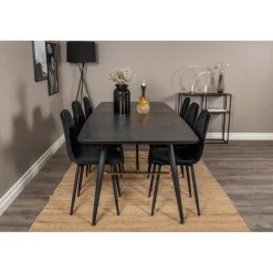 Guld Spisebordssæt - Sort