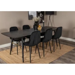 Guld Spisebordssæt - Sort