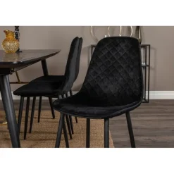 Guld Spisebordssæt - Sort