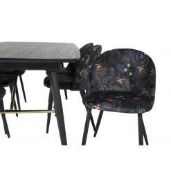 Guld Spisebordssæt - Sort og Messing