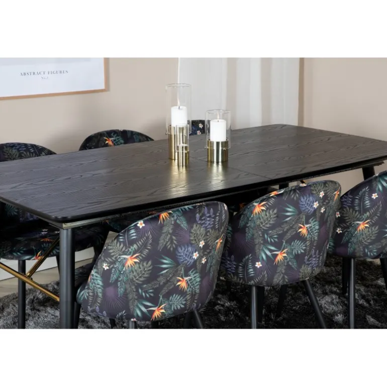 Guld Spisebordssæt - Sort og Messing