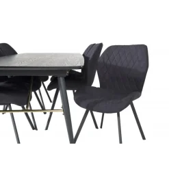 Guld Spisebordssæt - Sort og Messing