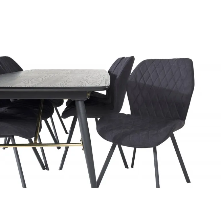 Guld Spisebordssæt - Sort og Messing