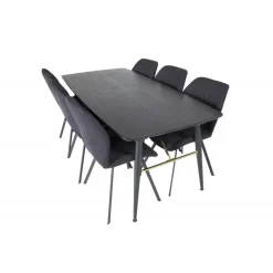 Guld Spisebordssæt - Sort og Messing