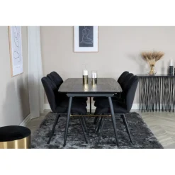 Guld Spisebordssæt - Sort og Messing