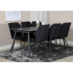 Guld Spisebordssæt - Sort og Messing