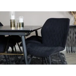 Guld Spisebordssæt - Sort og Messing