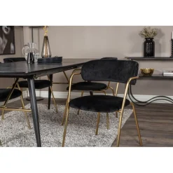 Guld Spisebordssæt - Sort og Messing