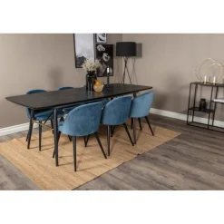 Guld Spisebordssæt - Sort og Blå