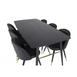 Guld Spisebordssæt - Sort og Messing