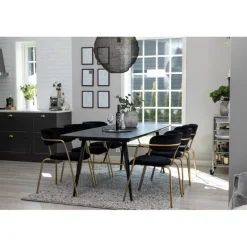 Guld Spisebordsæt - Sort og Messing