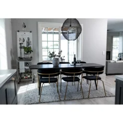 Guld Spisebordsæt - Sort og Messing