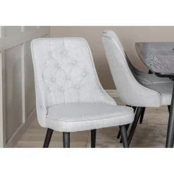 Guld Spisestuesæt - Sort, Messing og Lysegrå