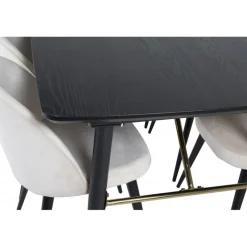 Guld t Spisebordssæt - Beige og Sort