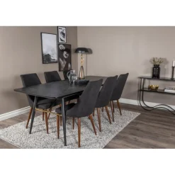 Guld t Spisebordssæt - Sort og Messing