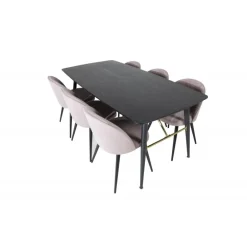 Guld t Spisebordssæt - Sort og Pink