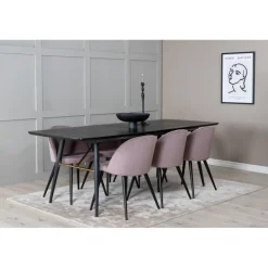 Guld t Spisebordssæt - Sort og Pink