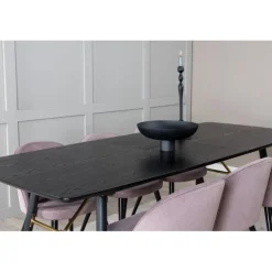 Guld t Spisebordssæt - Sort og Pink