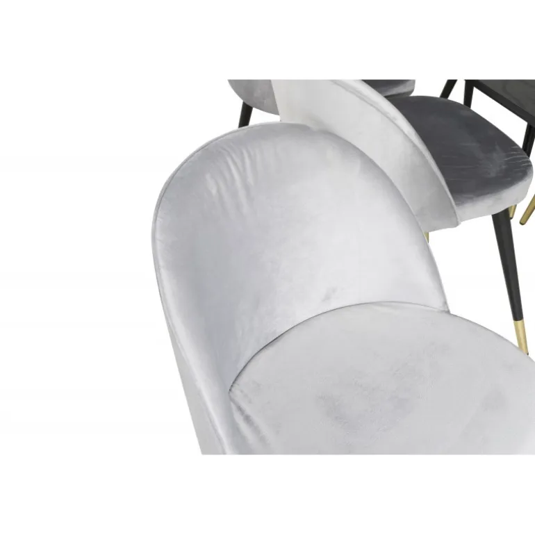 Guld t Spisebordssæt - Sort, Messing og Lysegrå