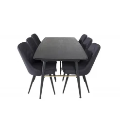 Guld t Spisebordssæt - Sort og Messing