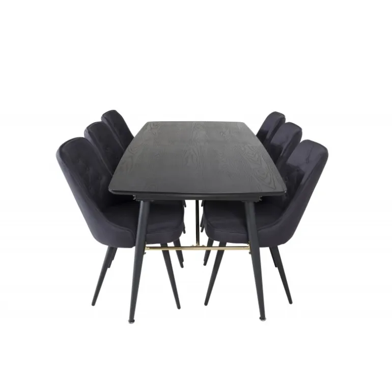 Guld t Spisebordssæt - Sort og Messing