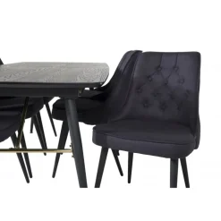 Guld t Spisebordssæt - Sort og Messing