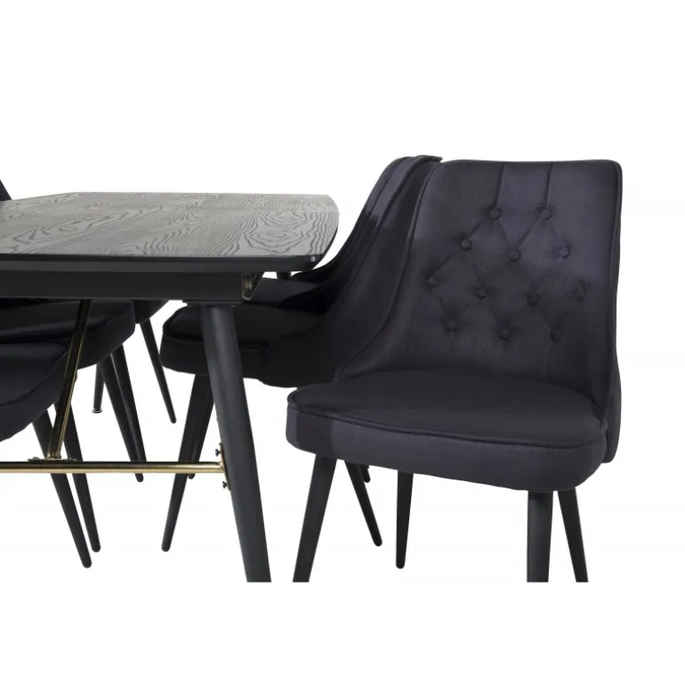 Guld t Spisebordssæt - Sort og Messing