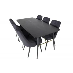 Guld t Spisebordssæt - Sort og Messing