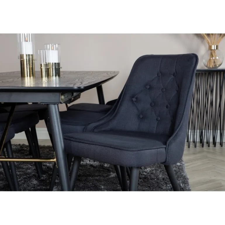 Guld t Spisebordssæt - Sort og Messing