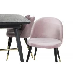 Guld t Spisebordssæt - Sort og Pink