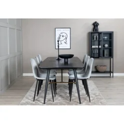 Guld t Spisebordssæt - Sort og Grå