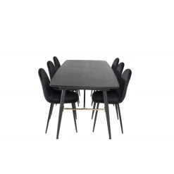 Guld t Spisebordssæt - Sort og Messing