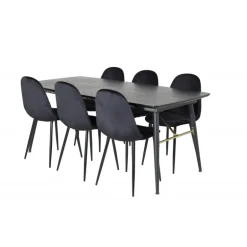 Guld t Spisebordssæt - Sort og Messing