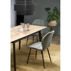 GULIAN Spisebord med udtræk, wotan eg / Sort