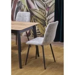 GULIAN Spisebord med udtræk, wotan eg / Sort