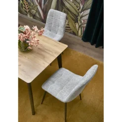 GULIAN Spisebord med udtræk, wotan eg / Sort