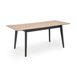 GULIAN Spisebord med udtræk, wotan eg / Sort