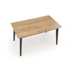 GULIAN Spisebord med udtræk, wotan eg / Sort