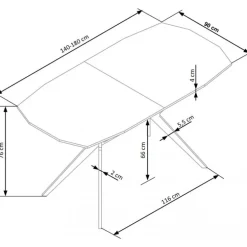 GUSTAVO bord gylden eg/Sort