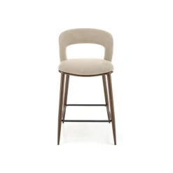 H114 Barstol, Beige / Valnød
