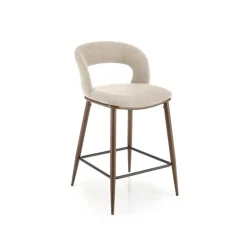 H114 Barstol, Beige / Valnød